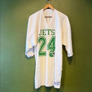 Vintage Champion New York Jets White and Green Men's Jersey